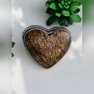 NWT Bronzinite Jasper's heart-shaped statement ring 💍 ❤️  SZ 8.5